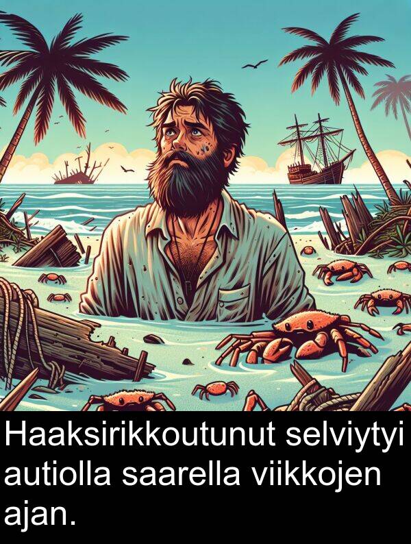 selviytyi: Haaksirikkoutunut selviytyi autiolla saarella viikkojen ajan.