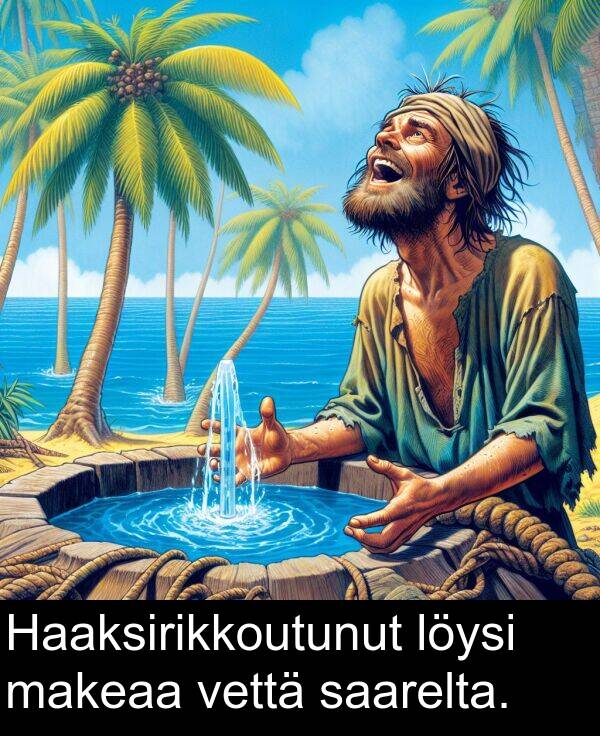 saarelta: Haaksirikkoutunut löysi makeaa vettä saarelta.