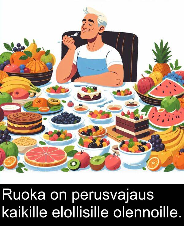 olennoille: Ruoka on perusvajaus kaikille elollisille olennoille.