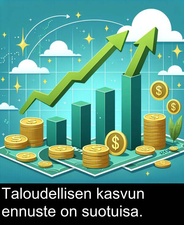 suotuisa: Taloudellisen kasvun ennuste on suotuisa.