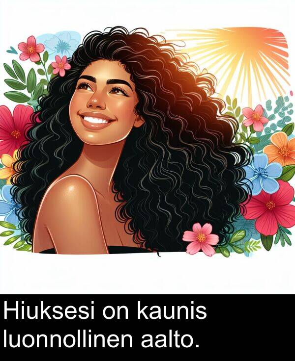 luonnollinen: Hiuksesi on kaunis luonnollinen aalto.