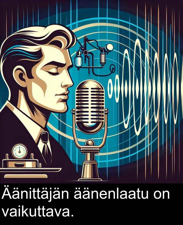 äänenlaatu: Äänittäjän äänenlaatu on vaikuttava.