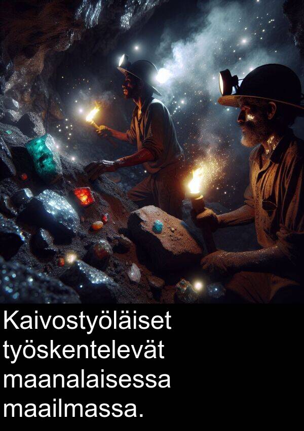 maailmassa: Kaivostyöläiset työskentelevät maanalaisessa maailmassa.