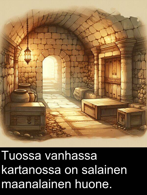 salainen: Tuossa vanhassa kartanossa on salainen maanalainen huone.