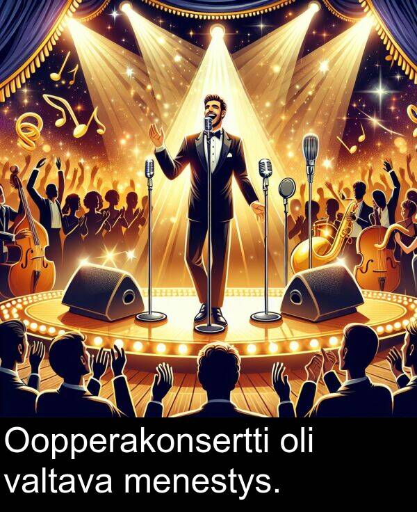 menestys: Oopperakonsertti oli valtava menestys.