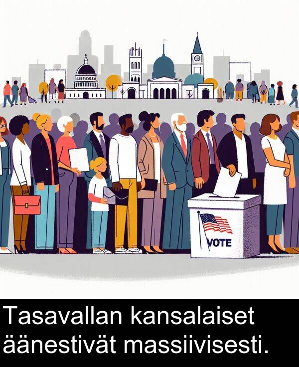 äänestivät: Tasavallan kansalaiset äänestivät massiivisesti.