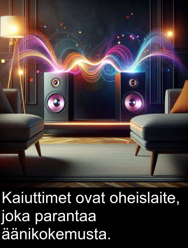 oheislaite: Kaiuttimet ovat oheislaite, joka parantaa äänikokemusta.