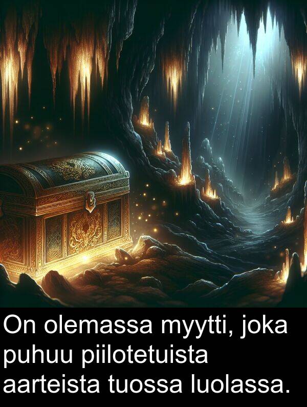 aarteista: On olemassa myytti, joka puhuu piilotetuista aarteista tuossa luolassa.