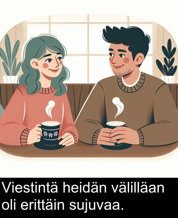 sujuvaa: Viestintä heidän välilläan oli erittäin sujuvaa.