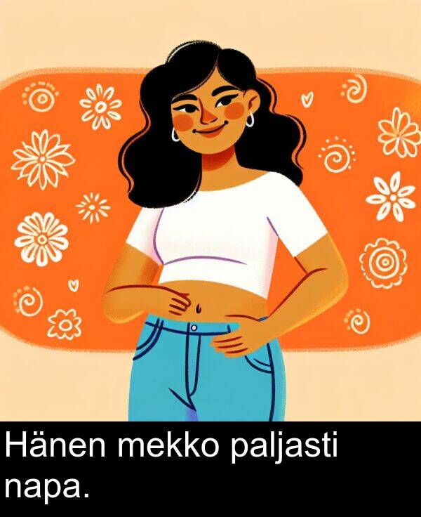 mekko: Hänen mekko paljasti napa.