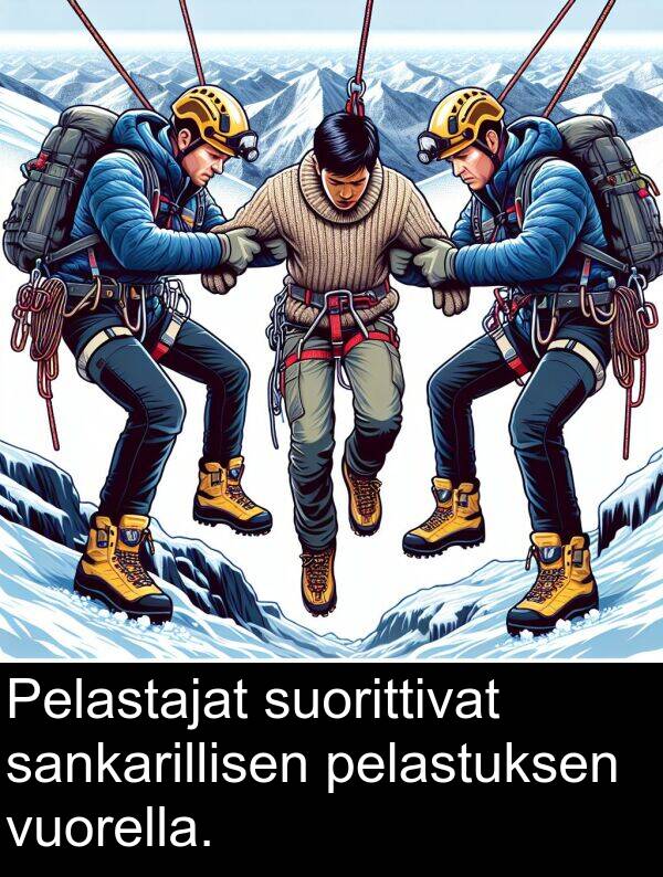 suorittivat: Pelastajat suorittivat sankarillisen pelastuksen vuorella.