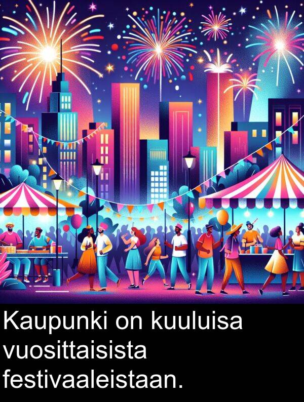 vuosittaisista: Kaupunki on kuuluisa vuosittaisista festivaaleistaan.