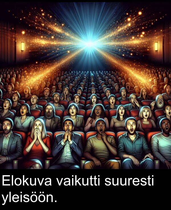 suuresti: Elokuva vaikutti suuresti yleisöön.