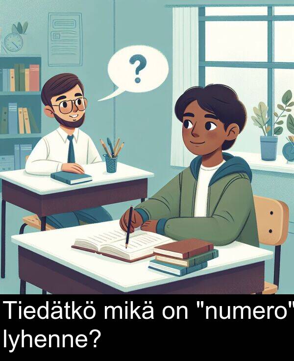 mikä: Tiedätkö mikä on "numero" lyhenne?