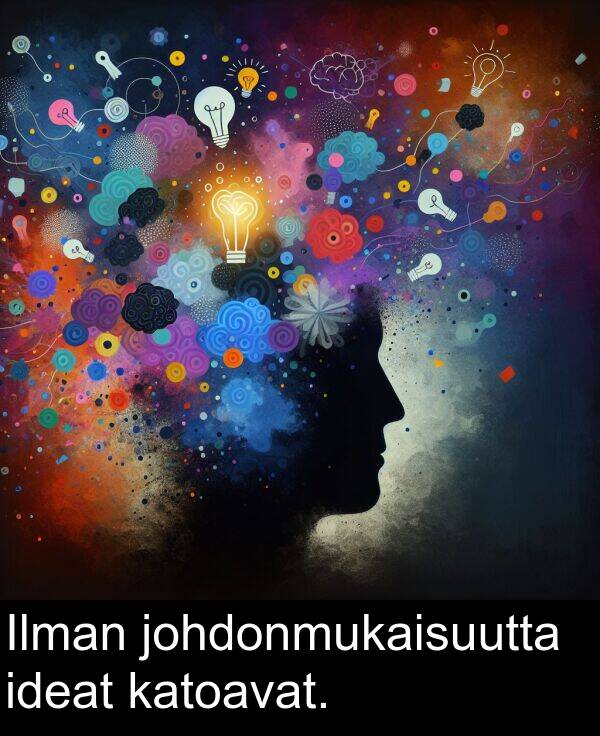 ideat: Ilman johdonmukaisuutta ideat katoavat.