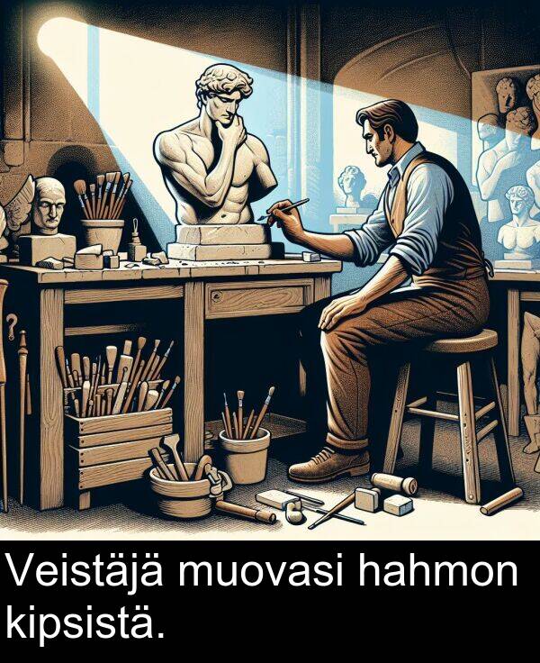 muovasi: Veistäjä muovasi hahmon kipsistä.