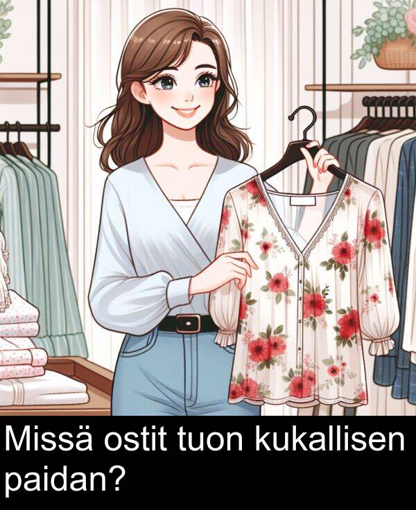 tuon: Missä ostit tuon kukallisen paidan?