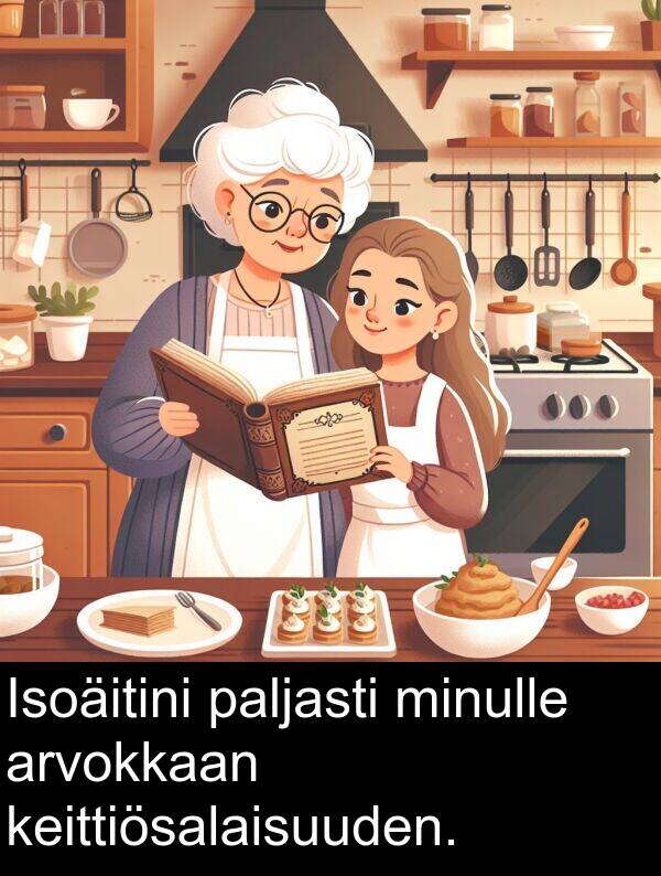 minulle: Isoäitini paljasti minulle arvokkaan keittiösalaisuuden.