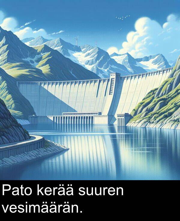 vesimäärän: Pato kerää suuren vesimäärän.