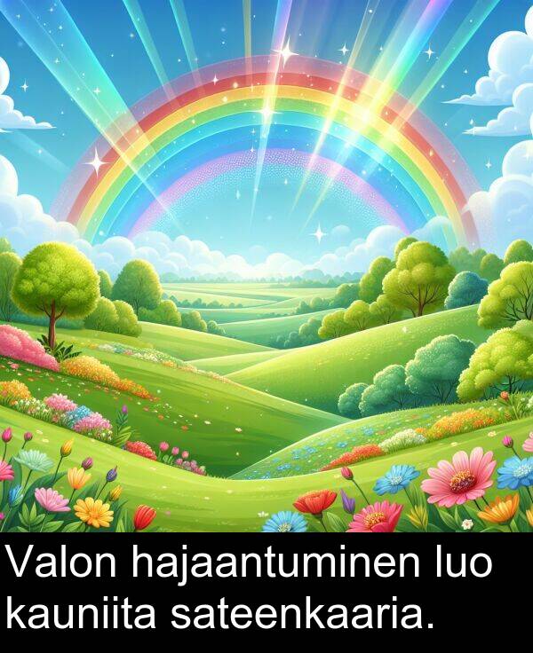 sateenkaaria: Valon hajaantuminen luo kauniita sateenkaaria.