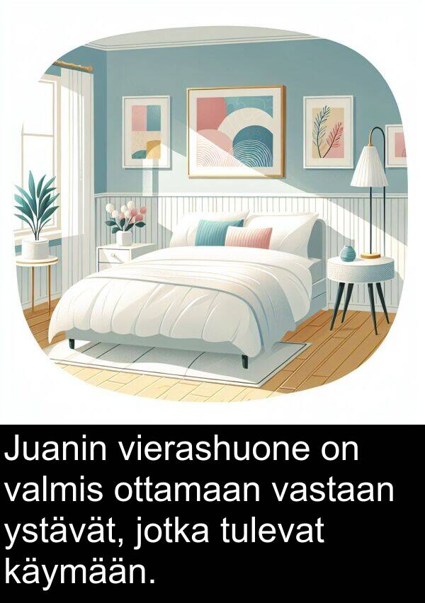 ystävät: Juanin vierashuone on valmis ottamaan vastaan ystävät, jotka tulevat käymään.