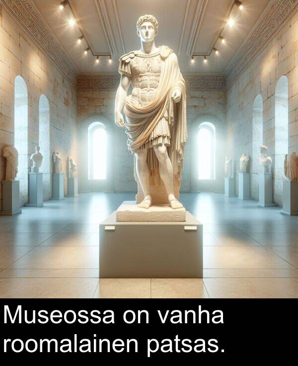 roomalainen: Museossa on vanha roomalainen patsas.