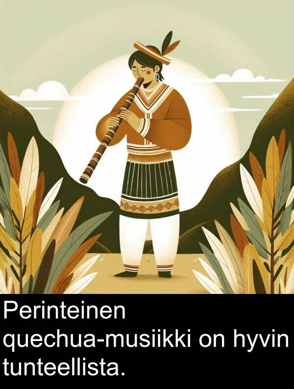 tunteellista: Perinteinen quechua-musiikki on hyvin tunteellista.