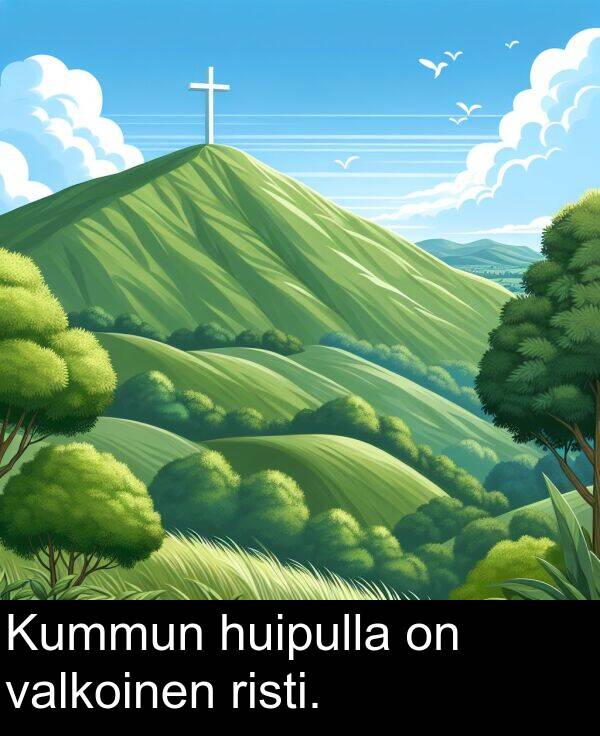 valkoinen: Kummun huipulla on valkoinen risti.