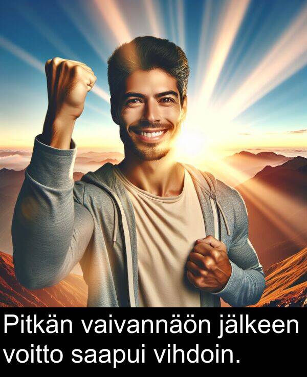 jälkeen: Pitkän vaivannäön jälkeen voitto saapui vihdoin.