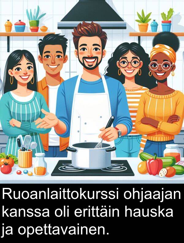 ohjaajan: Ruoanlaittokurssi ohjaajan kanssa oli erittäin hauska ja opettavainen.