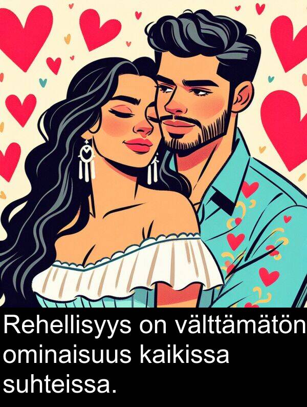 välttämätön: Rehellisyys on välttämätön ominaisuus kaikissa suhteissa.