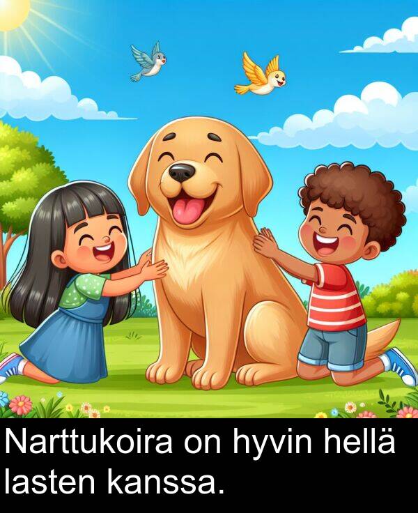 lasten: Narttukoira on hyvin hellä lasten kanssa.