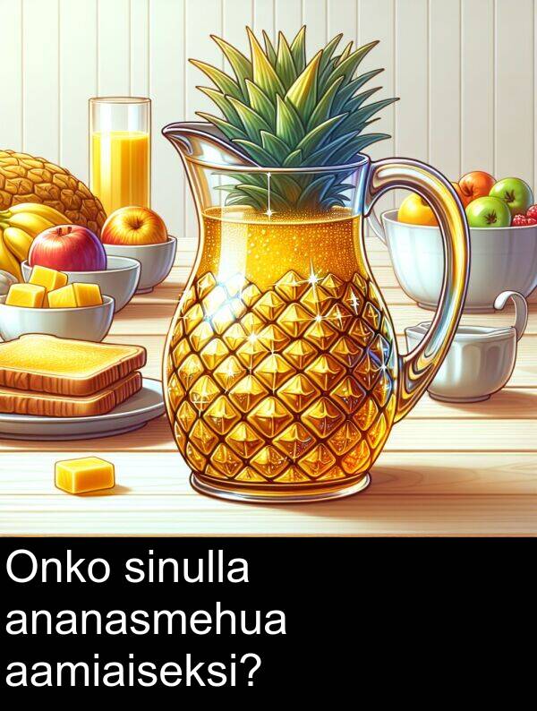 sinulla: Onko sinulla ananasmehua aamiaiseksi?