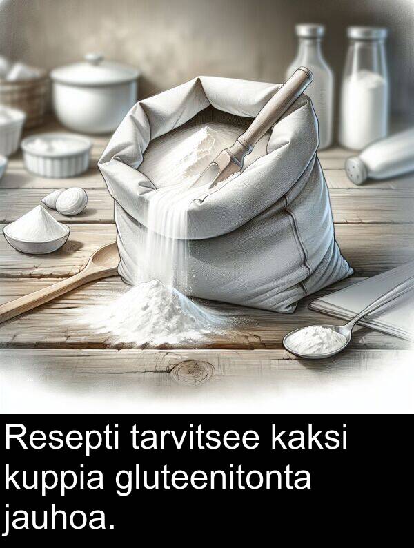gluteenitonta: Resepti tarvitsee kaksi kuppia gluteenitonta jauhoa.