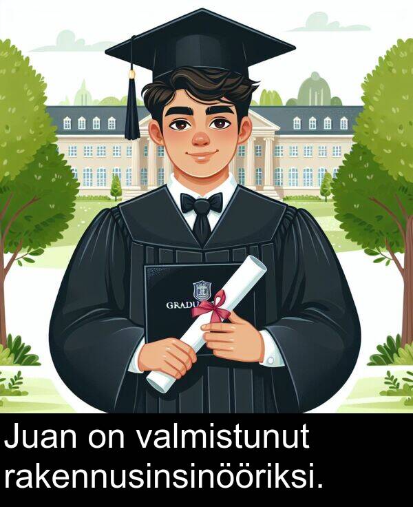 valmistunut: Juan on valmistunut rakennusinsinööriksi.