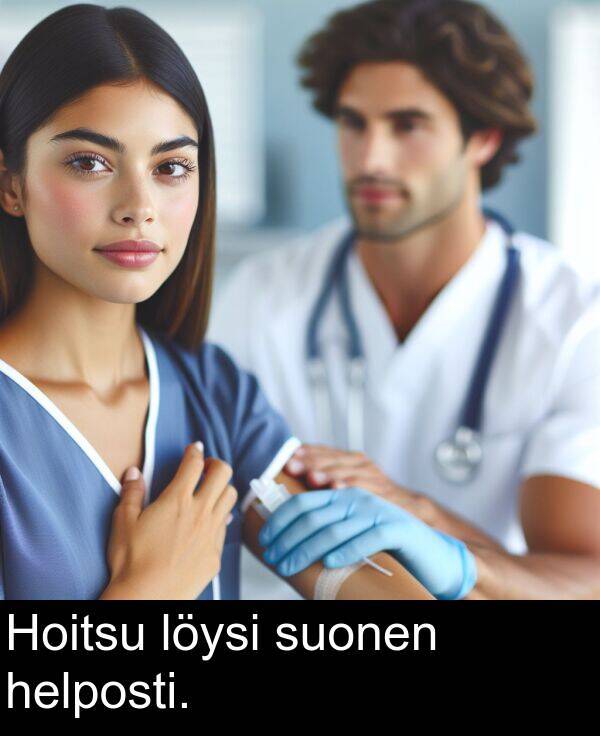 suonen: Hoitsu löysi suonen helposti.