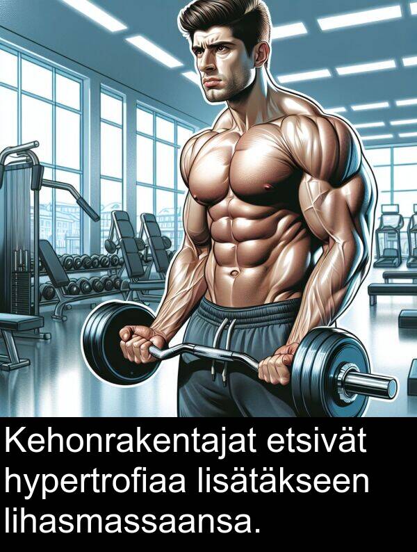 lihasmassaansa: Kehonrakentajat etsivät hypertrofiaa lisätäkseen lihasmassaansa.