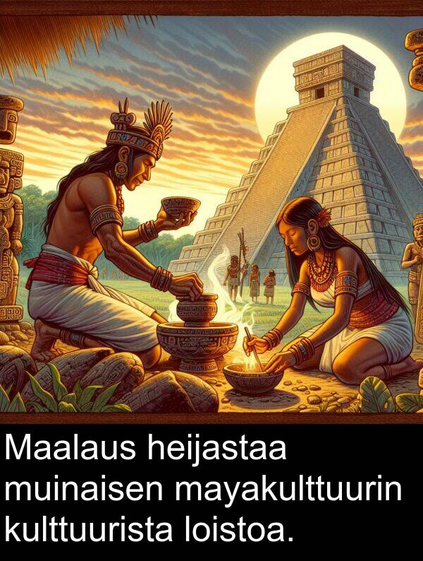 muinaisen: Maalaus heijastaa muinaisen mayakulttuurin kulttuurista loistoa.