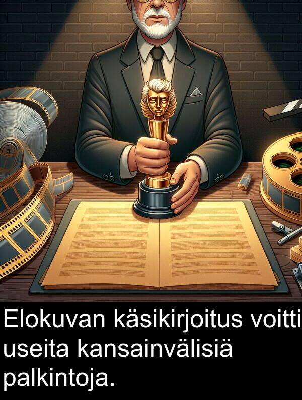 useita: Elokuvan käsikirjoitus voitti useita kansainvälisiä palkintoja.