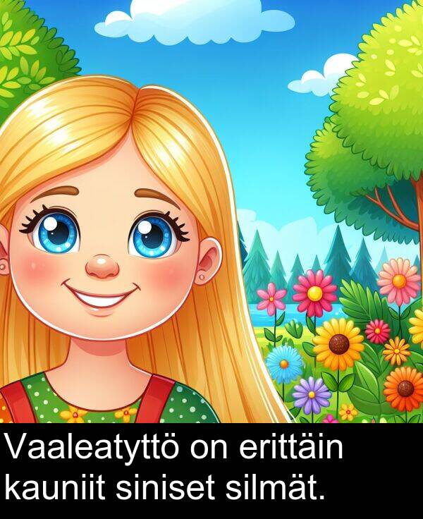 kauniit: Vaaleatyttö on erittäin kauniit siniset silmät.