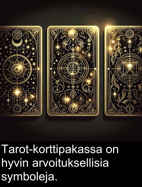 symboleja: Tarot-korttipakassa on hyvin arvoituksellisia symboleja.