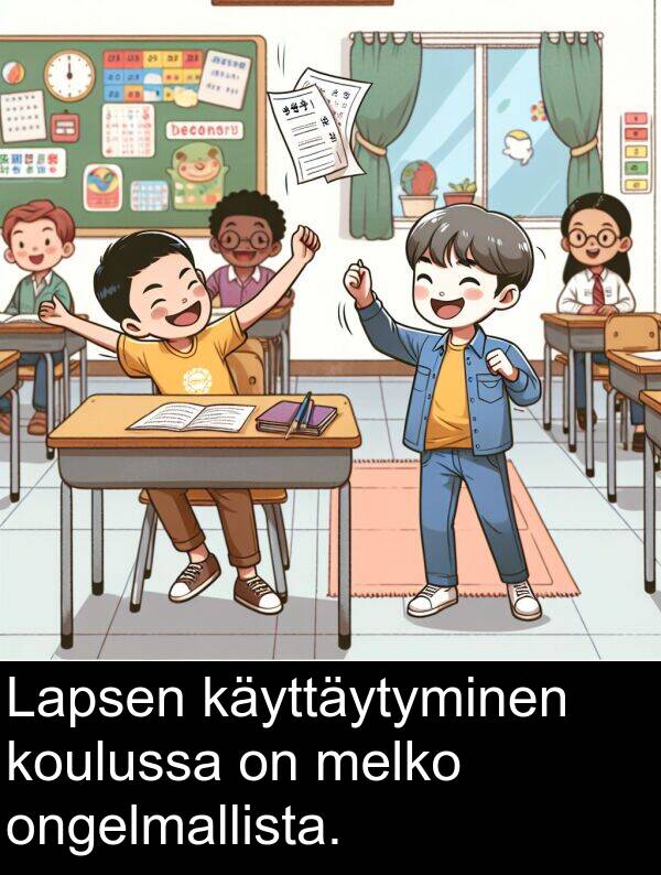 melko: Lapsen käyttäytyminen koulussa on melko ongelmallista.
