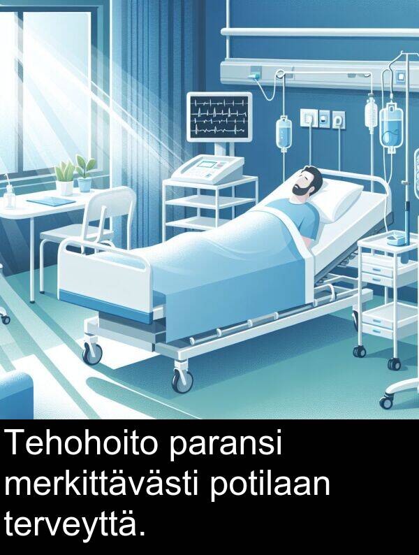 paransi: Tehohoito paransi merkittävästi potilaan terveyttä.