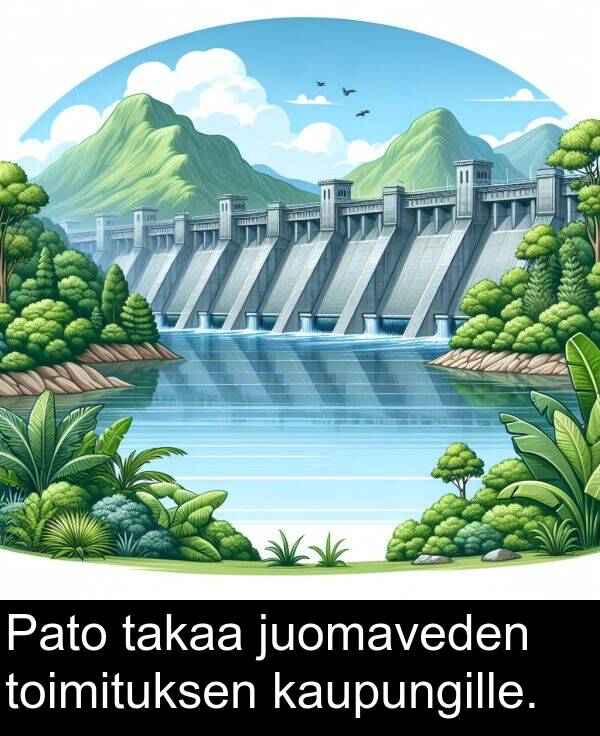 toimituksen: Pato takaa juomaveden toimituksen kaupungille.