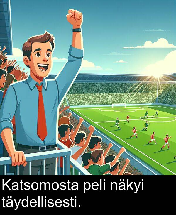 näkyi: Katsomosta peli näkyi täydellisesti.