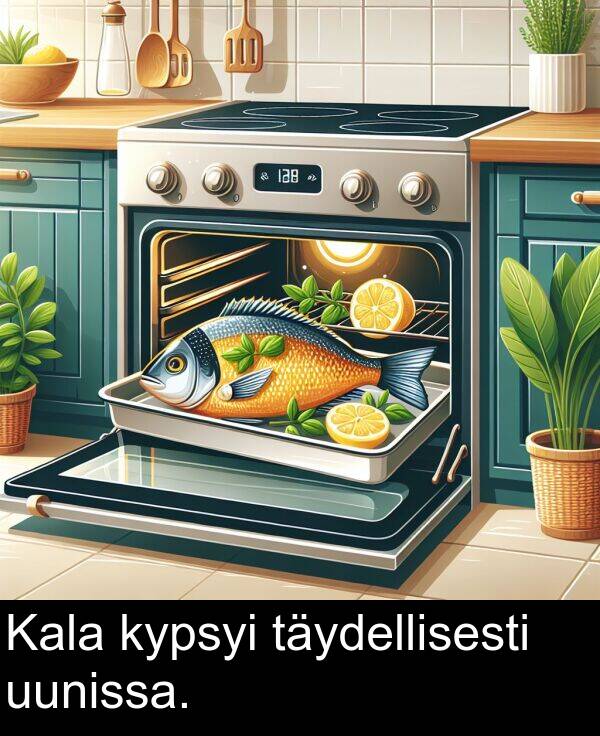 uunissa: Kala kypsyi täydellisesti uunissa.
