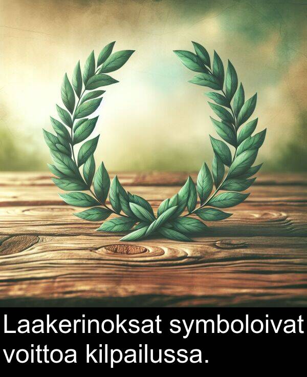symboloivat: Laakerinoksat symboloivat voittoa kilpailussa.