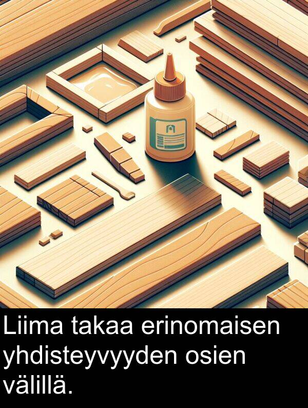 yhdisteyvyyden: Liima takaa erinomaisen yhdisteyvyyden osien välillä.