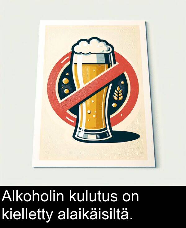 kielletty: Alkoholin kulutus on kielletty alaikäisiltä.