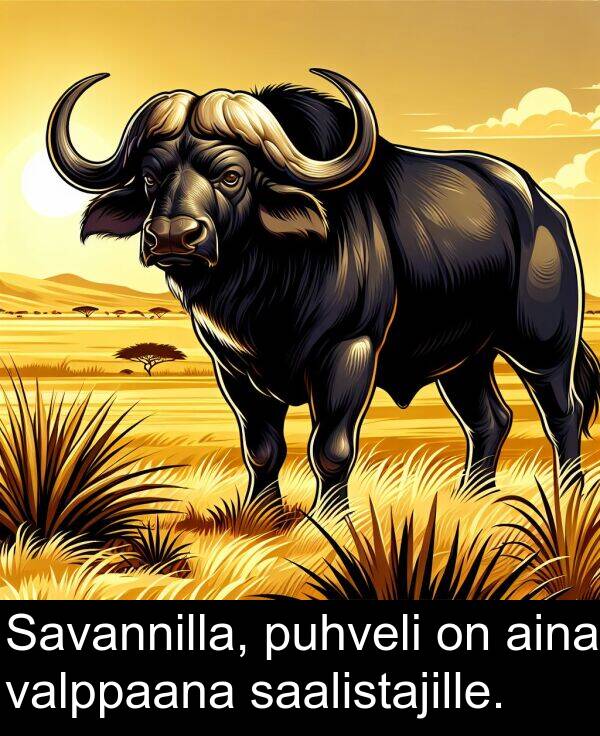 puhveli: Savannilla, puhveli on aina valppaana saalistajille.